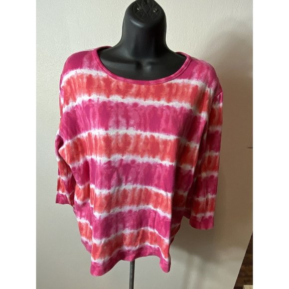 Jones New York Sport Womens Size XL Top Multicolored 3/4 Sleeves - Picture 1 of 16